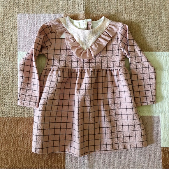 Zara Other - NWT Zara Baby Girl | Pink Ruffle Grid Dress 12-18